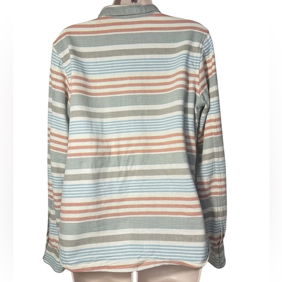 Patagonia Shirt 10 Haywood Flannel Pinyon Stripes Button Up Pocket Long Sleeve - Picture 5 of 15